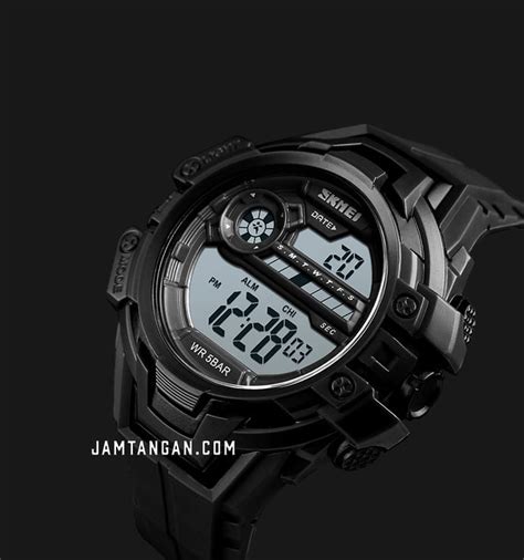 SKMEI 1383BK Digital Dial Black Polyurethane Strap Jamtangan