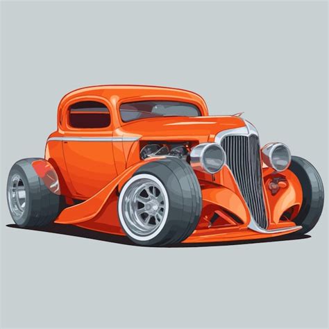 El Vector De Dibujos Animados De Hot Rod Car Vector Premium