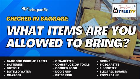 Cebu Pacific Checked-in Baggage: What Items are You Allowed to Bring ...