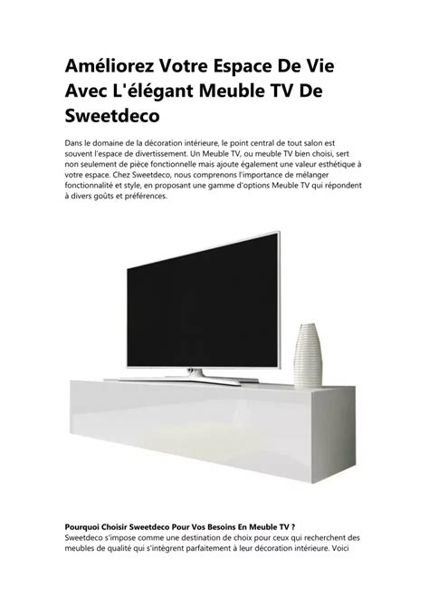 PPT Élevez Votre Espace De Vie Avec L élégant Meuble Tv De Sweetdeco