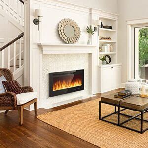 ARLIME Electric Fireplace Insert 36 Inch Wide Wall Mounted In Wall