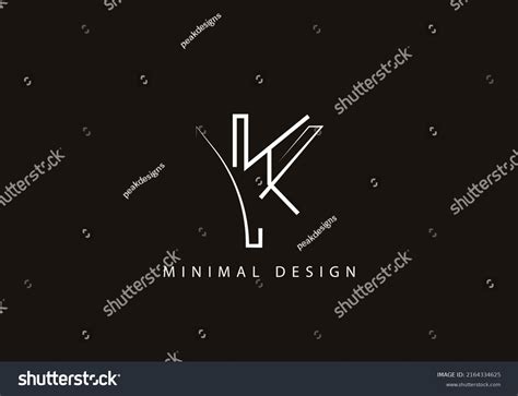 Alphabet Letter Yk Logo Design Line Stock Vector Royalty Free