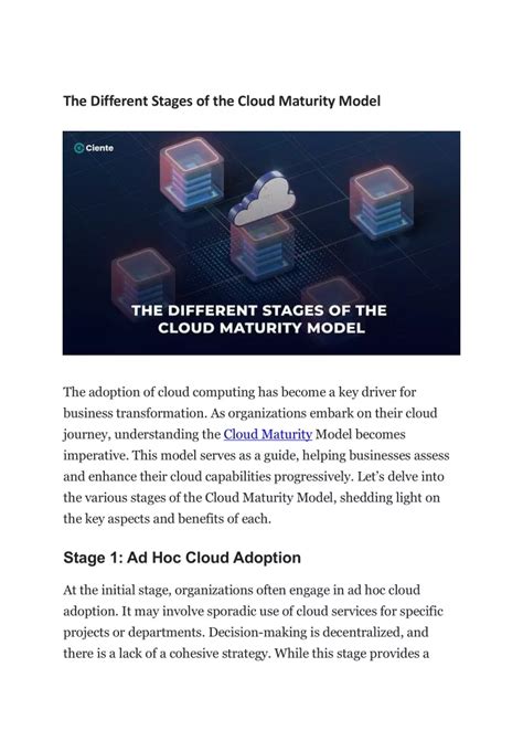 PPT The Different Stages Of The Cloud Maturity Model PowerPoint