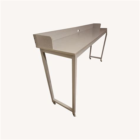 White Overbed Desk Table Height Adjustable Aptdeco
