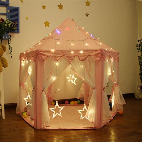 Tente De Jeu Princesse Tempsa Pour Enfant Avec Lumi Re Led Rose