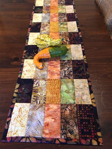 Batik Table Runner With Fall Harvest Color Tones Fabric Table Runner