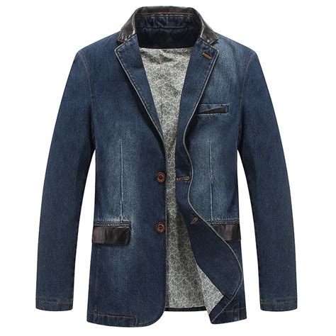 Casual Denim Jacket Men Spring Autumn Cotton Suit Blazers Male Brand