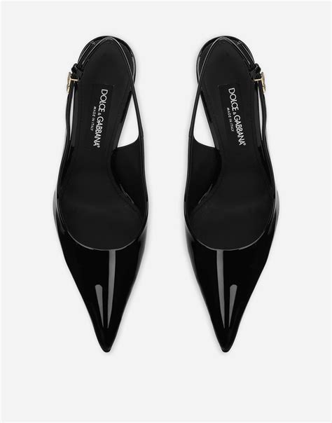 Patent Leather Slingbacks In Black For Women Dolceandgabbana® Us