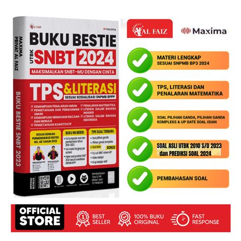 BUKU BESTIE UTBK SNBT 2024 TPS DAN LITERASI MAXIMA ALFAIZ UPDATE SOAL