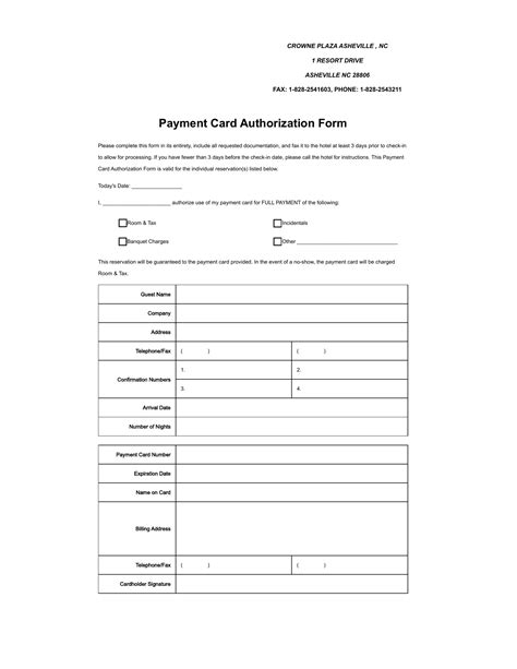 IHG Credit Card Authorization Form FormsPal