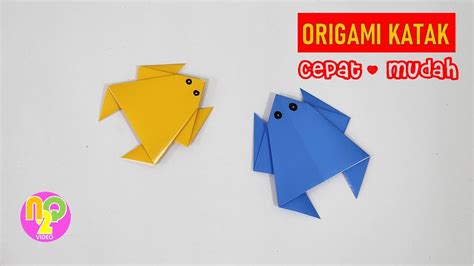Origami Mudah Cara Membuat Katak Dari Kertas Origami Yang Mudah Youtube