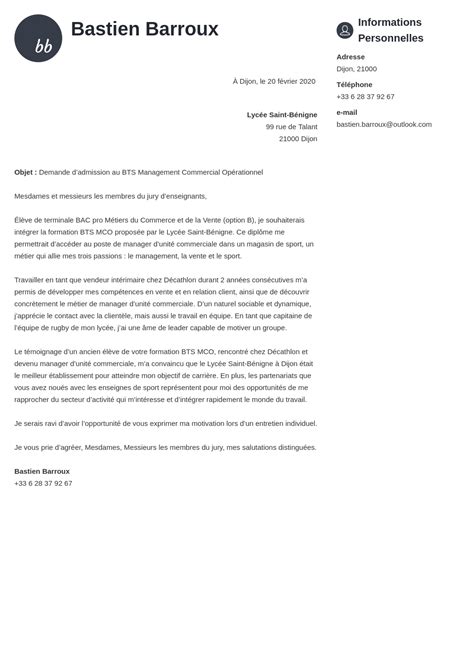 Exemple Lettre De Motivation Parcoursup Bts Laboite Cv Fr Hot Sex Picture