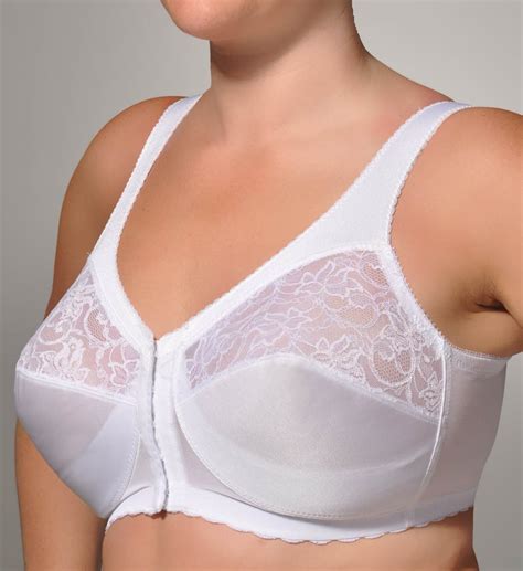 Glamorise 1200 Magic Lift Full Figure Front Hook Bra White 52h