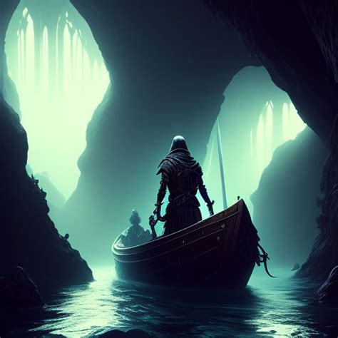 Warm Sardine Charon The Skeletal Ferryman On The River Styx In A