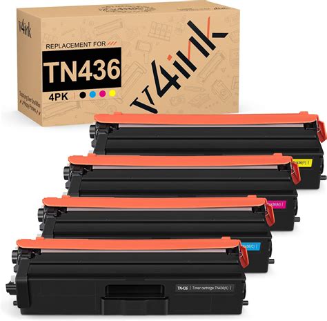 V4ink 4pk Compatible Tn 436 Toner Replacement For Brother Tn436 Toner Cartridge