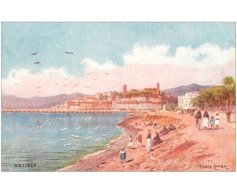 Carte Postale Ancienne 06 ANTIBES Illustrateur Comba La Plage