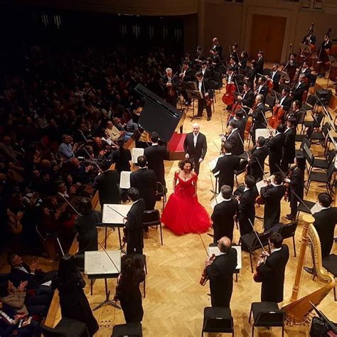 an orchestra performing in front of a large audience