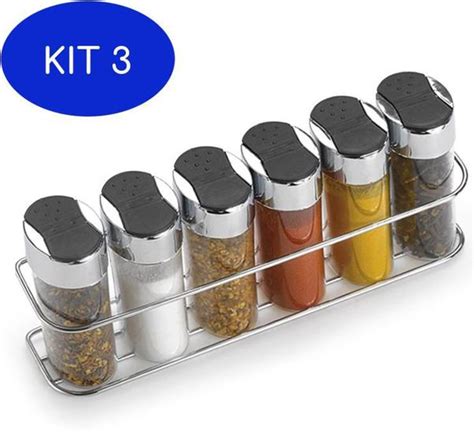 Kit 3 Porta Condimentos E Temperos De Parede Arthi Porta Tempero