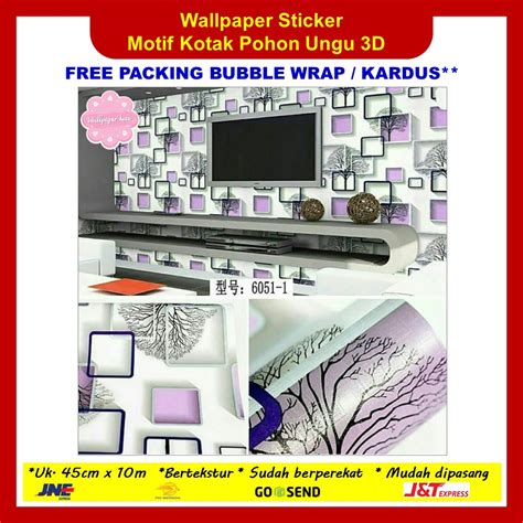 Jual Wallpaper Sticker Dinding Kotak Pohon Ungu D Walpaper Stiker