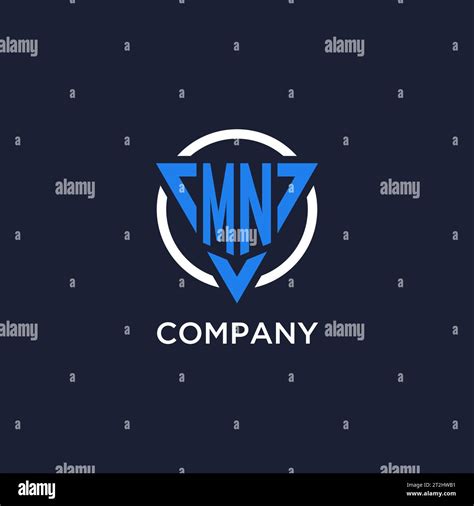 Mn Monogram Logo With Triangle Shape And Circle Design Vector Stock