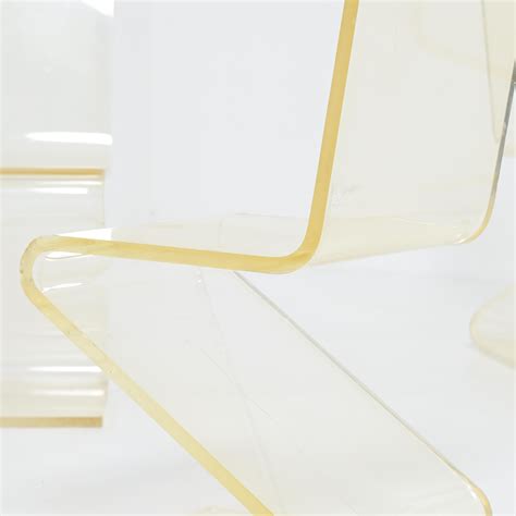 Set Of 4 Plexiglass Zig Zag Chairs For Sale At 1stdibs
