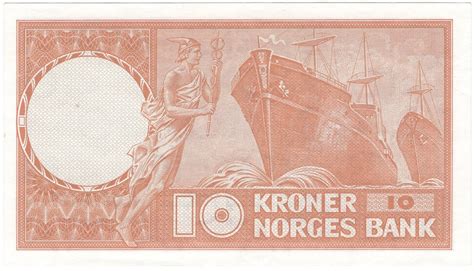 1971 D Norge 10 Kroner 10Stk I Nr Rekke Gullhona No