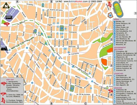 La Paz Tourist Map La Paz Bolivia • Mappery