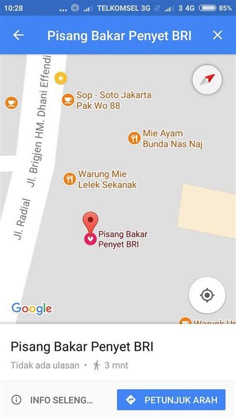 Menu At Pisang Bakar Penyet BRI Cafe Palembang