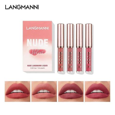 Langmanni Makeup 6pcs Matte Liquid Lipstick Makeup Set Velvety Long