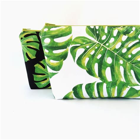 Tropical Makeup Bag Botanical Cosmetic Bag Make Up Storage Large