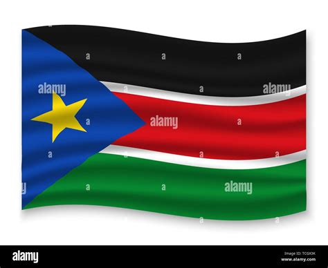 3d Waving Flag Of South Sudan Template For Your Design Stock Vector