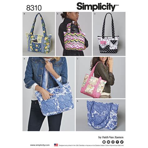 Sewing And Fiber Simplicity Pattern 2396 Tote Bags Factory Folded Uncut