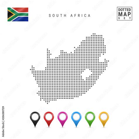 Vector Dotted Map Of South Africa Simple Silhouette Of South Africa