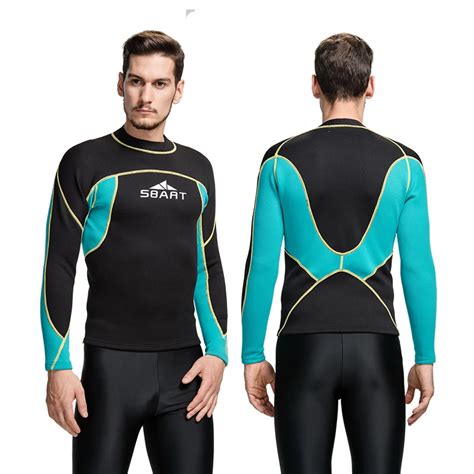 Sbart 2mm Wetsuits Men Long Sleeve Spring Wetsuit Shirt Winter Swimming