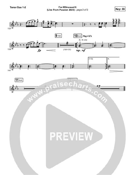 I Ve Witnessed It Live From Passion Tenor Sax Sheet Music Pdf