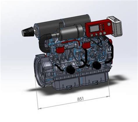 6缸柴油发动机3d模型下载三维模型solidworks模型 制造云 产品模型