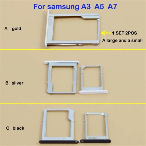 Yuxi 1set Sim Card Slot Holder For Samsung Galaxy A3 A5 A7 Micro Sd Card Slot Tray Socket