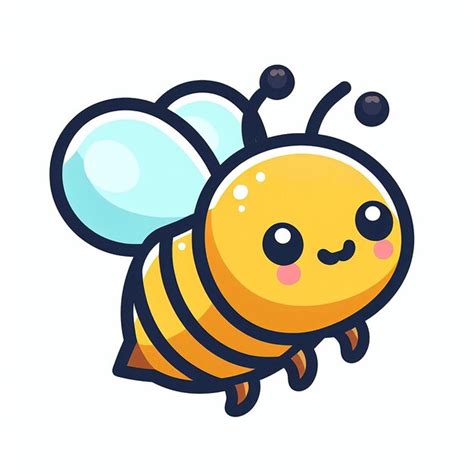 Lindo Abeja Caricatura Vector Premium