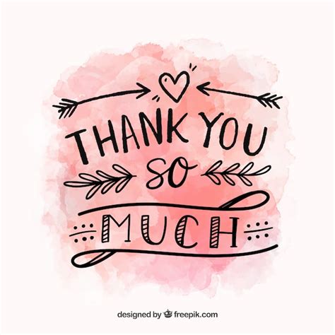 Free Vector Thank You Background With Lettering In Watercolor Stain