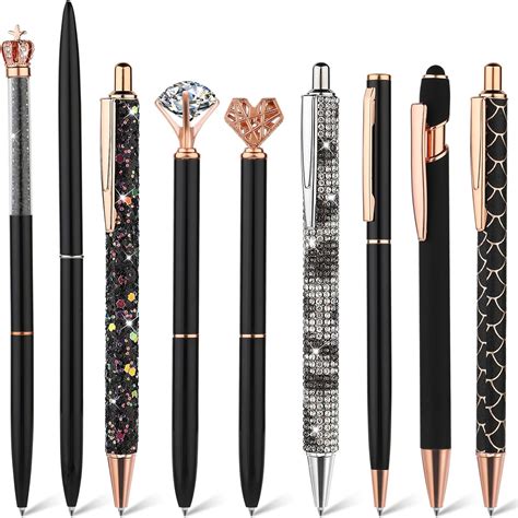 Tiesome Pcs Ballpoint Pens Metal Crystal Diamond Pen Liquid Sand