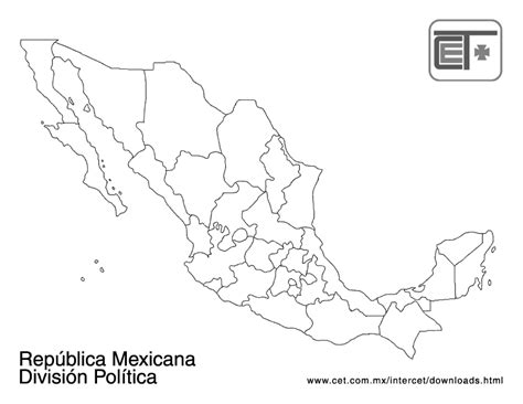 Mapa De Mexico Con Division Politica Y Sus Capitales