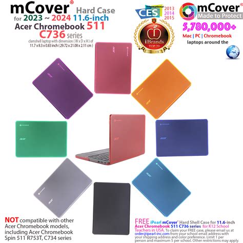 Mcover Hard Shell Case For Acer Chromebook C Series