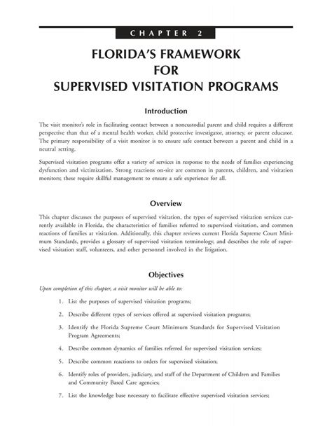 florida's framework for supervised visitation programs