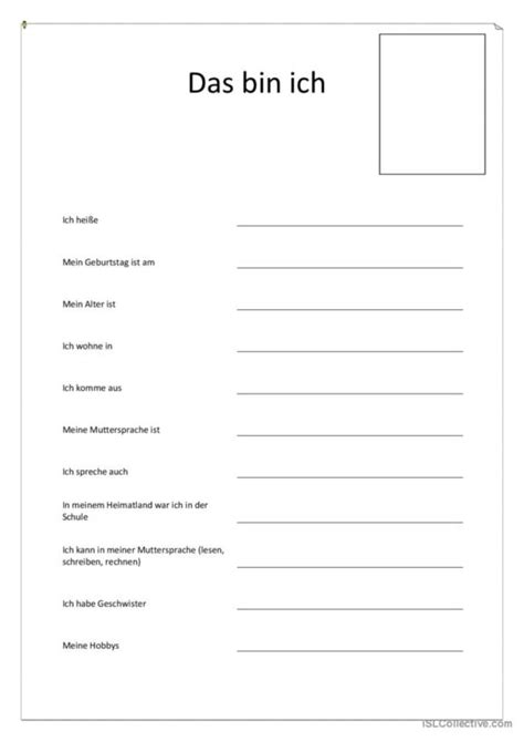 32 Steckbrief Deutsch Daf Arbeitsblätter Pdf And Doc