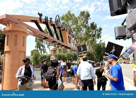 SAG AFTRA And WGA Strike Outside Editorial Photography Image Of