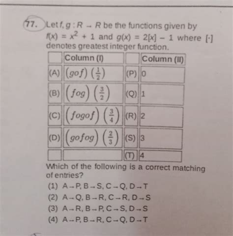 Let F G R→r Be The Functions Given By F X X2 1 And G X 2[x]−1 Where [⋅]