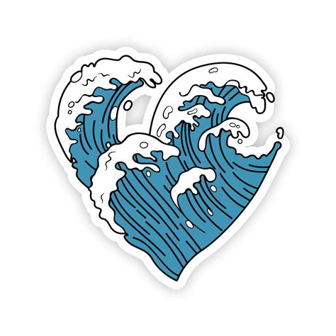 Vsco Ocean Wave Heart Stickers – stickermirchi.com