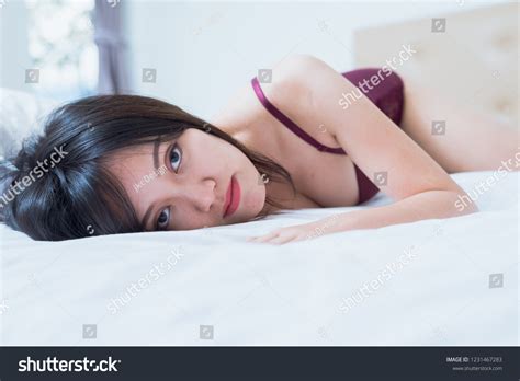 Sexy Asian Woman Lingerie Lying On Stock Photo Shutterstock