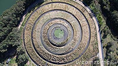 Spinning Aerial of the Spiral Hilltop at the Sydney Olympic Park during ...