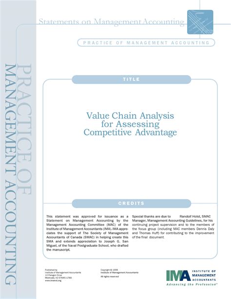 Fillable Value Chain Analysis